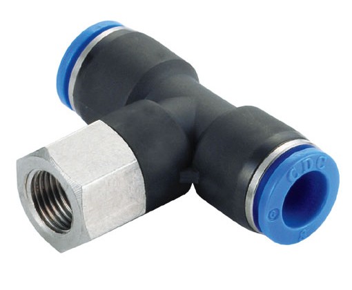 Фитинг  8-G1/2 тройник горизонтальный внутренняя резьба CDC Pneumatics PTF08G04 PTF08G04